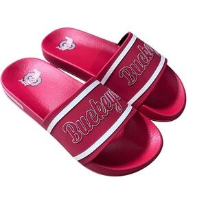 New‎ Ohio State Buckeyes Red Slip On Slides Sandals Medium 7-8